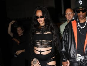 Rihanna Sexy in Rihanna Sexy Seen With A$Ap Rocky Wearing A Sultry Black Dress While Leaving L'Arc Nightclub In Paris