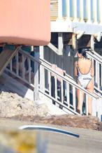 Dua LipaSexy in Dua Lipa at the beach with her boyfriend Anwar Hadid and her friends after celebrating her 24th birthday