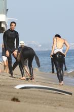 Dua LipaSexy in Dua Lipa at the beach with her boyfriend Anwar Hadid and her friends after celebrating her 24th birthday