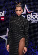 Dua Lipa photographed while attending The Global Awards at the Eventim Hammersmith Apollo in London