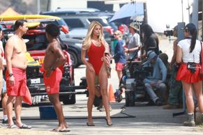  alt="Brooks Nader Sexy in Brooks Nader Sexy Shows Off Her Sizzling Body In A Spicy Red Swimsuit While Filming The Baywatch Reboot In La"