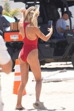  alt="Brooks Nader Sexy in Brooks Nader Sexy Shows Off Her Sizzling Body In A Spicy Red Swimsuit While Filming The Baywatch Reboot In La"
