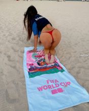  alt="Claudia Romani Sexy in Claudia Romani Sexy Shows Support For Team Usa While Showing Off Her Hot Ass In A Spicy Red Thong On The Beach"
