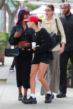 Hailey BaldwinSexy in Hailey Bieber's Leggy And Sexy Maybourne Hotel Rendezvous