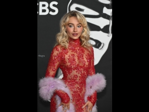 Sabrina Carpenter Sexy Stuns In A Spicy Sheer Red Dress At MTV Video Music Awards In Elmont