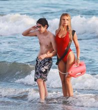  alt="Brooks Nader Sexy in Brooks Nader Sexy Shows Off Her Sizzling Body In A Spicy Red Swimsuit While Filming The Baywatch Reboot In La"