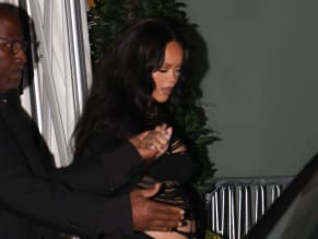 Rihanna Sexy in Rihanna Sexy Seen With A$Ap Rocky Wearing A Sultry Black Dress While Leaving L'Arc Nightclub In Paris