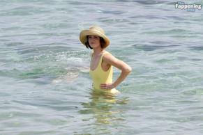 Gemma ArtertonSexy in Gemma Arterton Stuns In A Sexy Yellow Swimsuit At Exclusive Beach Party In Italy