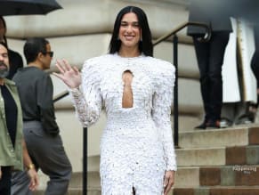 Dua Lipa Sexy Stuns In A Hot White Gown At The Schiaparelli Haute Couture F/W Show In Paris