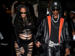 Rihanna Sexy in Rihanna Sexy Seen With A$Ap Rocky Wearing A Sultry Black Dress While Leaving L'Arc Nightclub In Paris