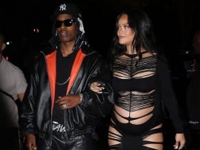 Rihanna Sexy in Rihanna Sexy Seen With A$Ap Rocky Wearing A Sultry Black Dress While Leaving L'Arc Nightclub In Paris
