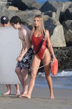  alt="Brooks Nader Sexy in Brooks Nader Sexy Shows Off Her Sizzling Body In A Spicy Red Swimsuit While Filming The Baywatch Reboot In La"