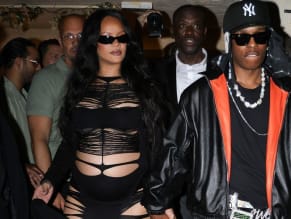 Rihanna Sexy in Rihanna Sexy Seen With A$Ap Rocky Wearing A Sultry Black Dress While Leaving L'Arc Nightclub In Paris