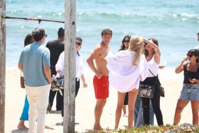  alt="Brooks Nader Sexy in Brooks Nader Sexy Shows Off Her Sizzling Body In A Spicy Red Swimsuit While Filming The Baywatch Reboot In La"