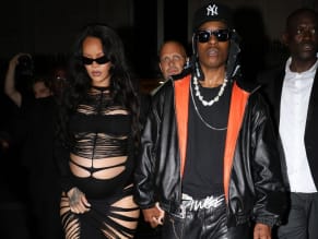 Rihanna Sexy in Rihanna Sexy Seen With A$Ap Rocky Wearing A Sultry Black Dress While Leaving L'Arc Nightclub In Paris