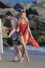  alt="Brooks Nader Sexy in Brooks Nader Sexy Shows Off Her Sizzling Body In A Spicy Red Swimsuit While Filming The Baywatch Reboot In La"