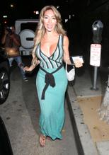 Farrah AbrahamSexy in Farrah Abraham Sexy in a shiny blue dress as she is spotted leaving Madeo after dinner in Beverly Hills