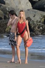  alt="Brooks Nader Sexy in Brooks Nader Sexy Shows Off Her Sizzling Body In A Spicy Red Swimsuit While Filming The Baywatch Reboot In La"