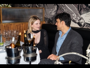 Morgan Lily Sexy Shows Off Her Busty Boobs In A Black Mini Dress At The NYFW In NYC