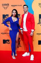 Georgina Rodriguez and Cristiano Ronaldo at the MTV Europe Music Awards at the FIBES Conference and Exhibition Centre of Seville