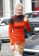  alt="Gigi Hadid Sexy in Gigi Hadid Sexy Spotted Returning To Her Noho Home Wearing An Attractive Colorful Dress"