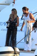 Heidi Klum Sexy with her boyfriend Tom Kaulitz on a yacht in Porto Cervo, Sardinia, Italy