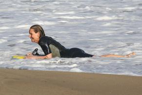 Helen HuntSexy in Helen Hunt enjoyed her Saturday morning with a bodyboarding session in Malibu