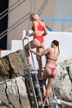 Hofit GolanSexy in Hofit Golan Sexy Shows off Her Underboob in A Red Bikini In Antibes France