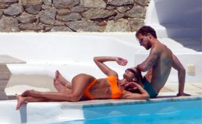 Izabel GoulartSexy in Izabel Goulart and Kevin Trapp have fun at the pool on Mykonos Island, Greece