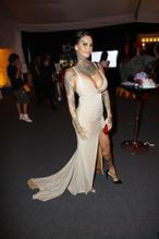 Jemma LucySexy in Jemma Lucy Sexy arriving at The Creme Charity Ball in Cheshire wearing cream evening dress