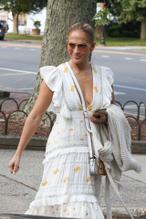 Jennifer LopezSexy in Jennifer Lopez Sexy Seen Wearing A Summer Dress While Shopping in the Hamptons