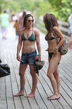 Jillian MichaelsSexy in Jillian Michaels Sexy at the beach in Miami with hair stylist Chloe Francke 