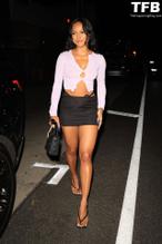 Karrueche TranSexy in Karrueche Tran Sexy Seen Braless Flaunting Her Legs Wearing A Skirt in Santa Monica 