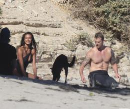 Kelly GaleSexy in Kelly Gale Sexy Attends A Photoshoot With Joel Kinnaman On the Beach in Malibu