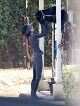 Kendall JennerSexy in Kendall Jenner Sexy Wears A Tight Jumpsuit As She Goes Horseback Riding in Malibu