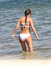 Kendall KnightSexy in Kendall Knight Rae Sexy in a white bikini at the beach with sister Kassidy in Tulum, Mexico