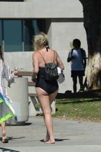 Ke$haSexy in Kesha Sexy Seen In A Black One-piece Swimsuit At the Beach With Friends in LA