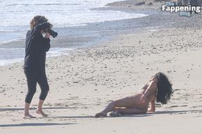 Kim Kardashian West Sexy in Kim Kardashian Sexy Spotted Showing Off Her Seductive Physique Wearing a Hot Swimsuit During a Photoshoot at Malibu Beach