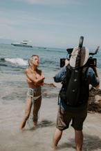 Kristin Cavallari topless (covered) while shooting Uncommon James campaign in Mexico