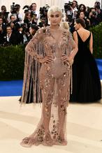 Kylie JennerSexy in Kylie Jenner Sexy Nude Versace Gown at 2017 Met Gala in NYC 