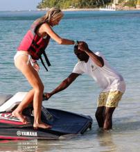 Lady Victoria HerveySexy in Lady Victoria Hervey spotted in a tiny bikini riding a jet ski on the beach in Barbados