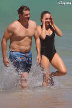 Lee FurlongSexy in Lee Furlong Sexy Seen with Shane Watson Enjoying a Day at North Bondi Beach in Sydney 