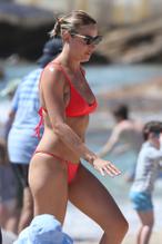 Mellisa Clarke Sexy in Mellisa Clarke Lisa Sexy in Red Bikini With Male Friend in Sydney