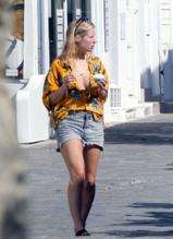 Lottie MossSexy in Lottie Moss sightseeing with a friend while enjoying their holiday in Mykonos