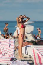 Louisa WarwickSexy in Louisa Warwick Sexy English Model Spotted in A Red Thong Bikini at the Beach in Miami