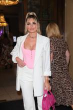 Megan Barton HansonSexy in Megan Barton Hanson Sexy Shows off Her Cleavage in A Pink Corset at Sophie Tea Fashion Angle And Private View In London