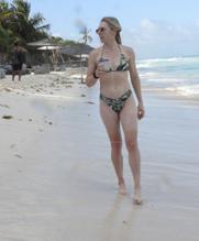 Natasha Fischer Sexy Seen On the Beach in Tulum Mexico