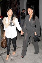 Nicole Scherzinger spotted out with a friend leaving dinner at Craig's in West Hollywood