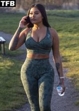 Nikita Jasmine Sexy Poses Showcasing Her Ample Cleavage In A Camouflage Exercise Outfit On Social Media 