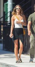 Nina Agdal and Jack Brinkley enjoy a kiss over lunch in New York City